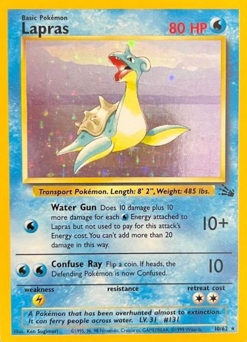 Lapras (10) (10) 010  - Unlimited Holofoil Fossil - Holo Rare