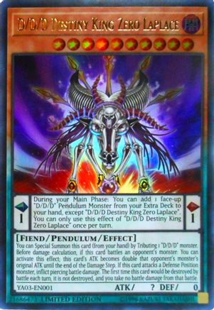 D/D/D Destiny King Zero Laplace (YA03-EN001) - Yu-Gi-Oh! ARC-V Promo Cards Limited