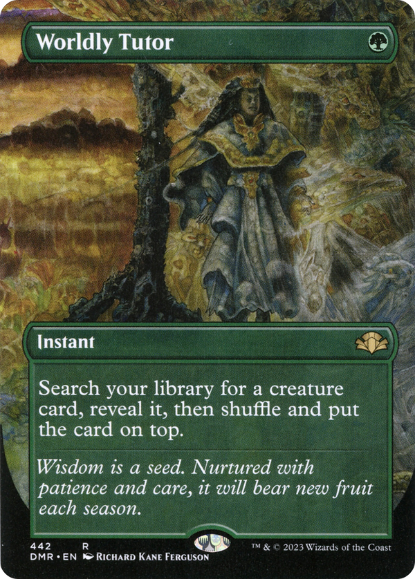 Worldly Tutor (Borderless) (DMR-442) - Dominaria Remastered Foil