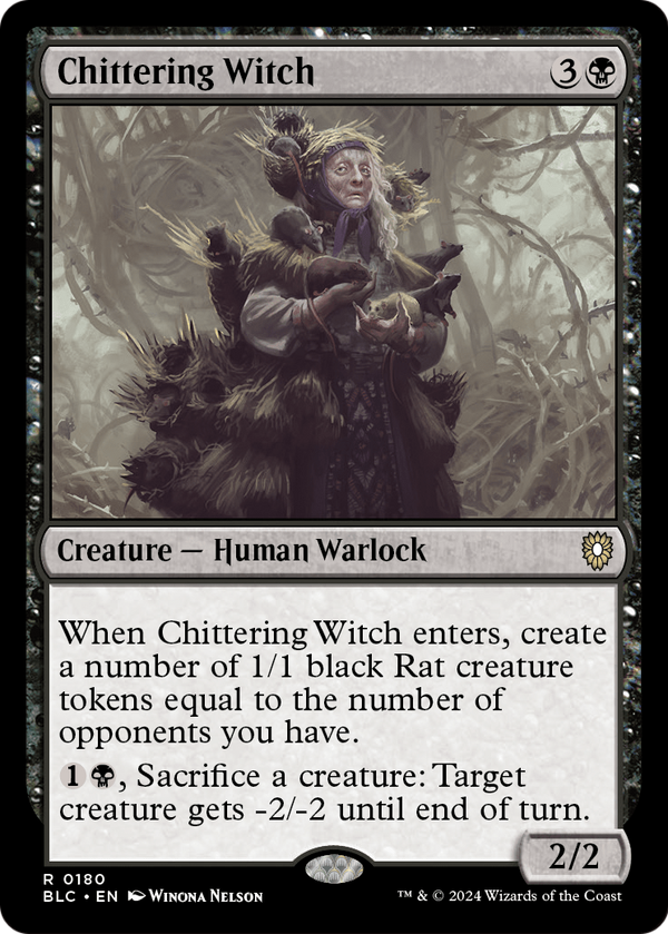 Chittering Witch (BLC-180) - Bloomburrow Commander