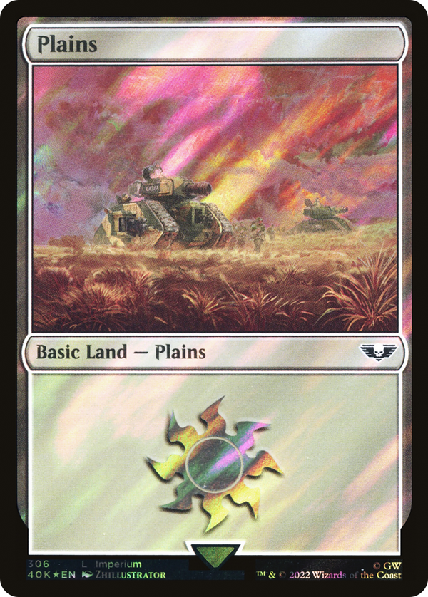 Plains (306) (Surge Foil) (40K-306) - Warhammer 40,000 Commander Foil