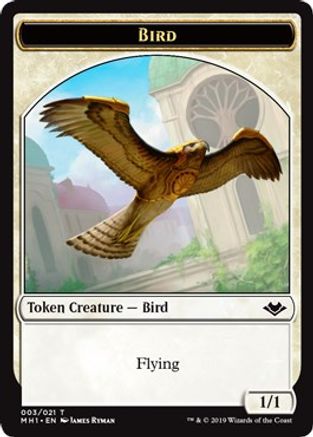 Bird // Emblem - Serra the Benevolent Double-Sided Token (MH1-3 // 20) - Modern Horizons