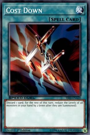 Cost Down (SS03-ENA20) - Speed Duel Decks: Ultimate Predators 1st Edition
