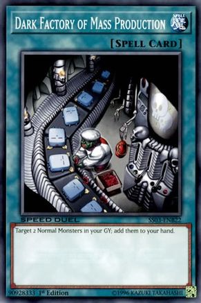 Dark Factory of Mass Production (SS03-ENB22) - Speed Duel Decks: Ultimate Predators 1st Edition