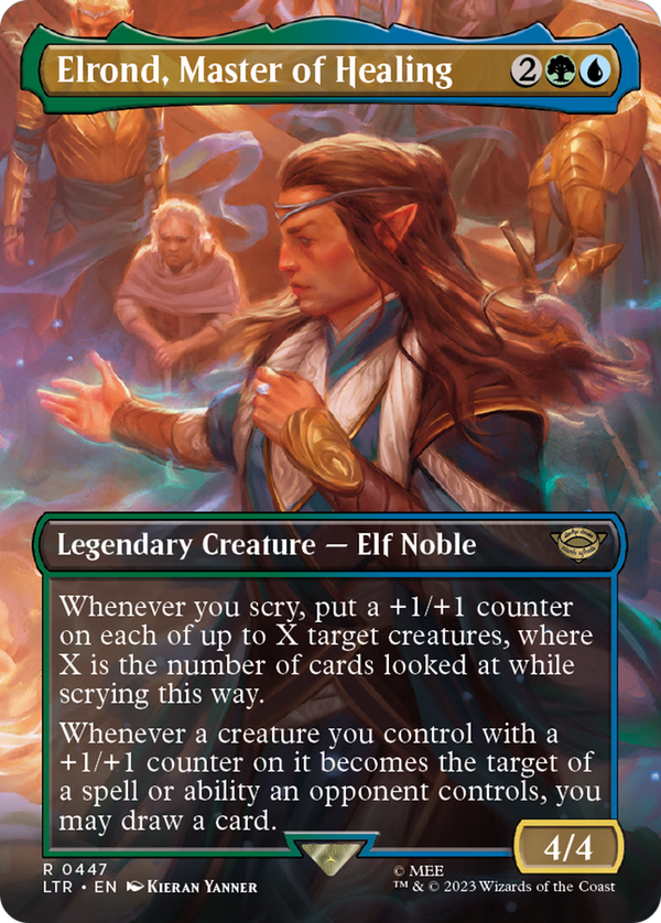 Elrond, Master of Healing (Borderless) (LTR-447) - The Lord of the Rings: Tales of Middle-earth Foil