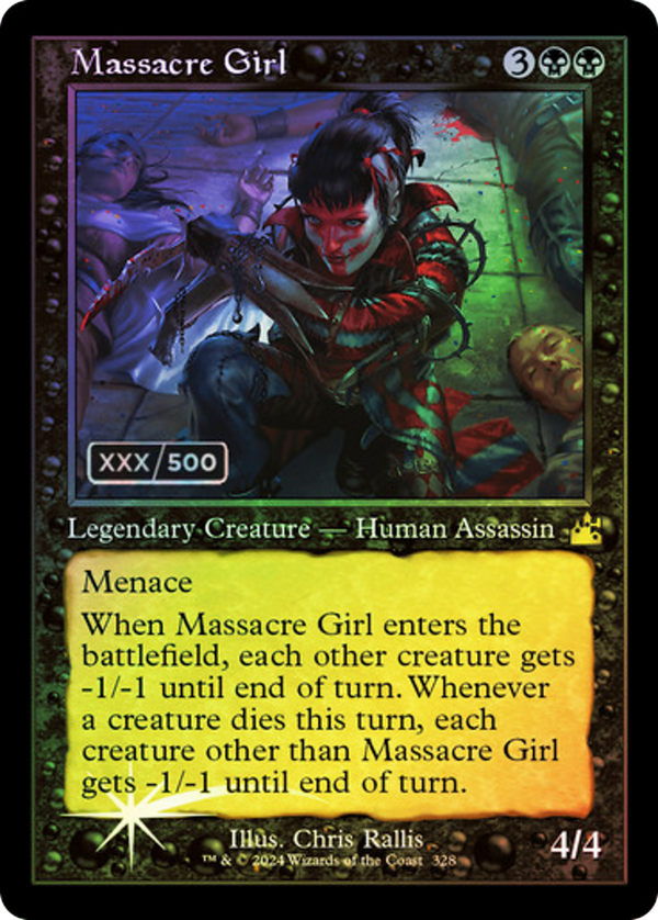 Massacre Girl (Retro Frame) (Serial Numbered) (RVR-328) - Ravnica Remastered Foil