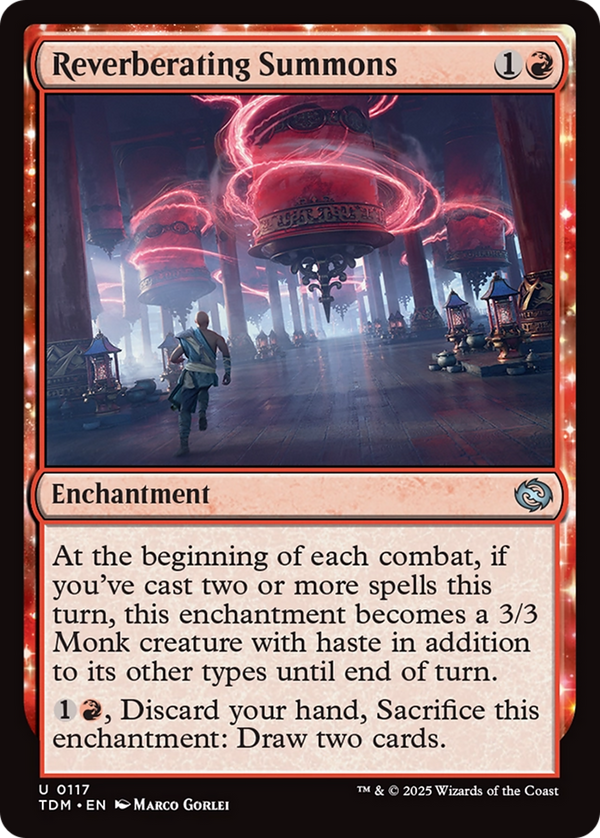 Reverberating Summons (TDM-117) - Tarkir: Dragonstorm: (enchantment)