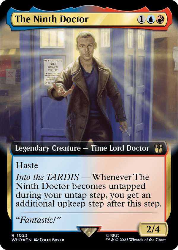 The Ninth Doctor (Extended Art) (Surge Foil) (WHO-1023) - Doctor Who: (Extended Art) Foil
