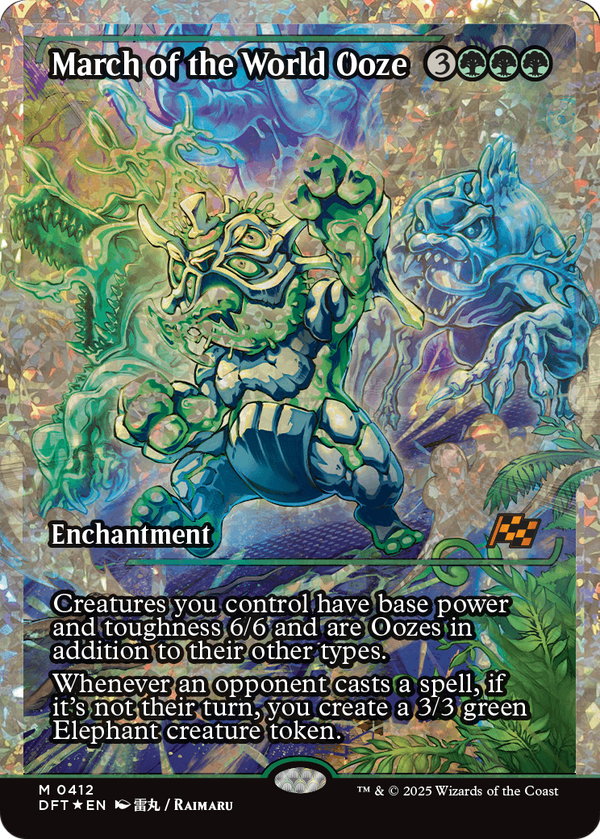 March of the World Ooze (Showcase) (Fracture Foil) (DFT-412) - Aetherdrift: (Showcase, enchantment) Foil
