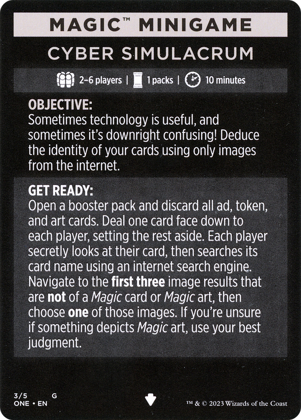 Cyber Simulacrum // Cyber Simulacrum (cont'd) (MONE-003) - Phyrexia: All Will Be One Minigames Foil