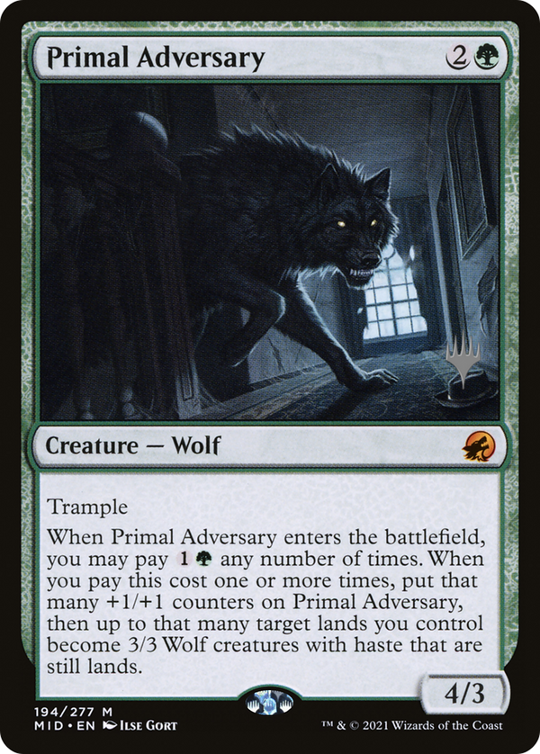 Primal Adversary (PPMID-194) - Innistrad: Midnight Hunt Promos