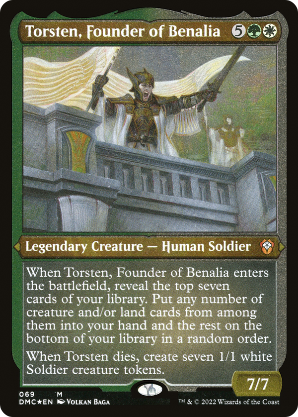Torsten, Founder of Benalia (Foil Etched) (DMC-069) - Dominaria United Commander Foil