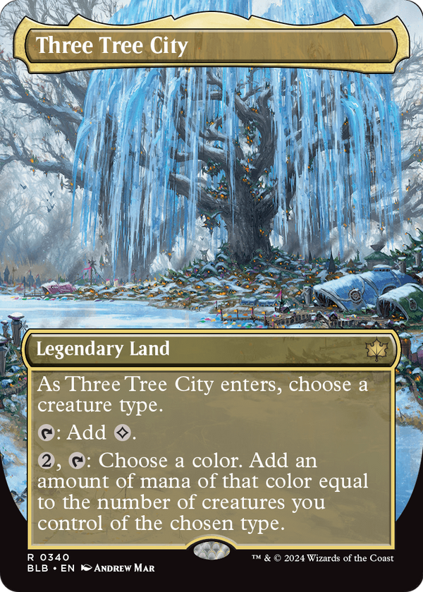 Three Tree City (Borderless) (0340) (BLB-340) - Bloomburrow Foil