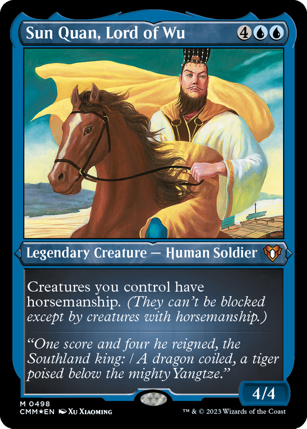 Sun Quan, Lord of Wu (Foil Etched) (CMM-498) - Commander Masters Foil