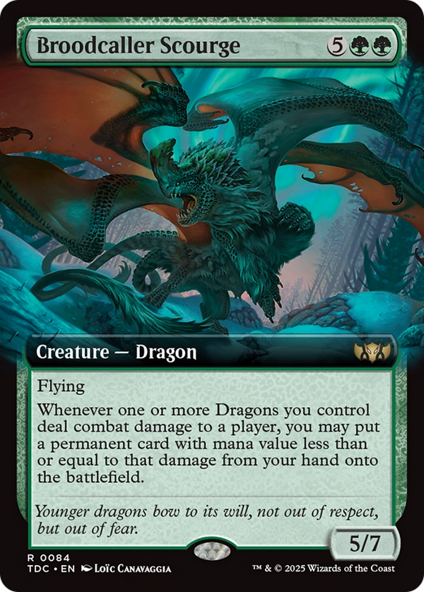 Broodcaller Scourge (Extended Art) (TDC-084) - Commander: Tarkir: Dragonstorm: (Extended Art)