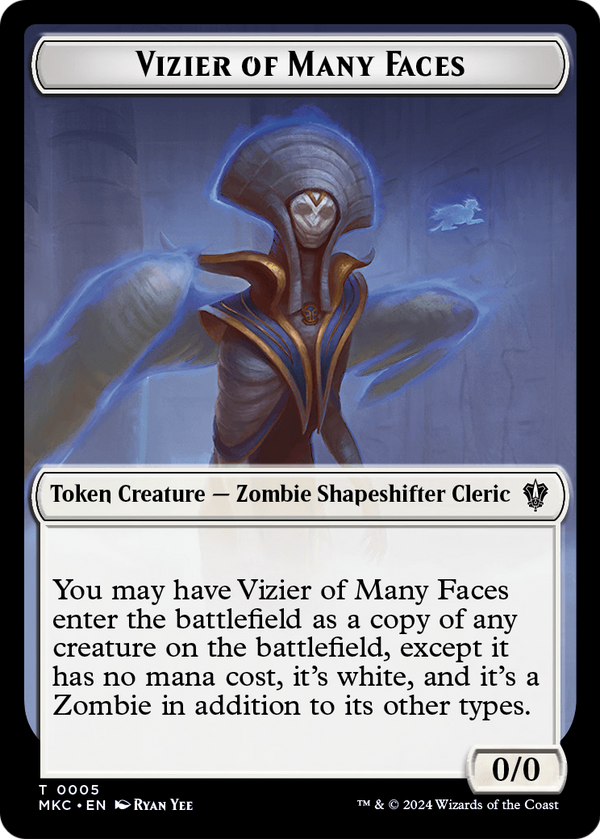 Vizier of Many Faces (TMKC-005) - Murders at Karlov Manor Commander Tokens