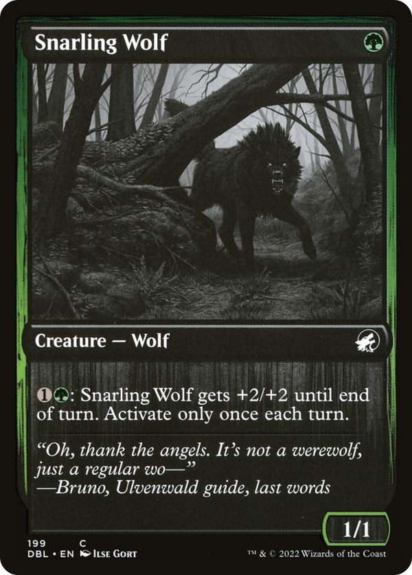 Snarling Wolf (199) (DBL-199) - Innistrad: Double Feature Foil