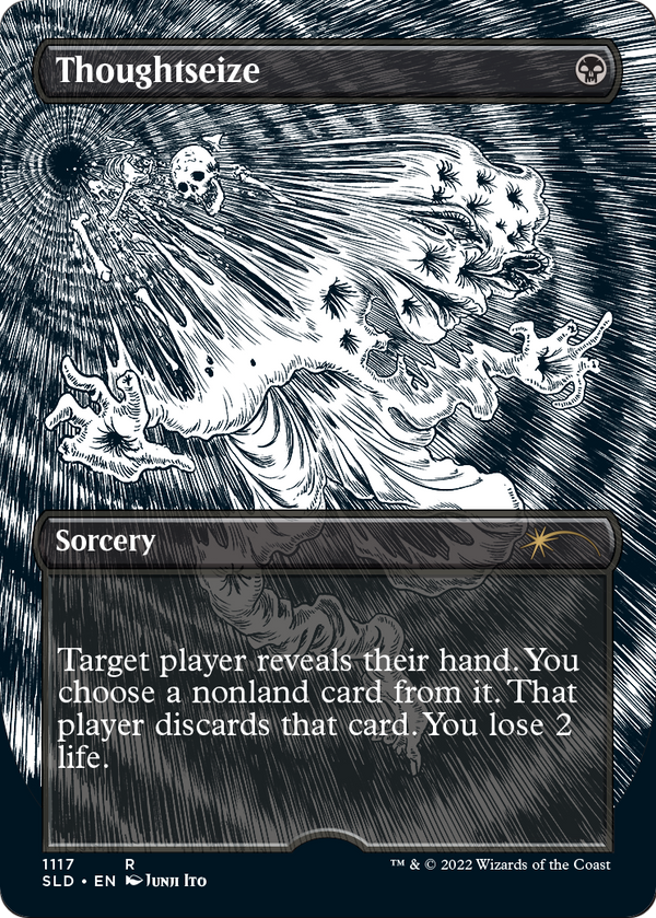 Thoughtseize (Borderless) (SLD-1117) - Secret Lair Drop (Borderless) Etched Foil