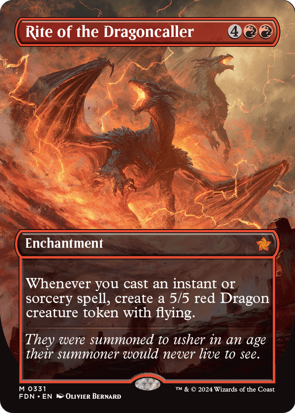 Rite of the Dragoncaller (Borderless) (FDN-331) - Foundations: (enchantment) Foil