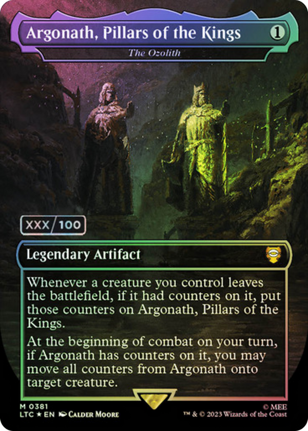 Argonath, Pillars of the Kings - The Ozolith (Serial Numbered) (LTC-381) - Tales of Middle-earth Commander / Argonath, Pillars of the Kings (Borderless) Foil