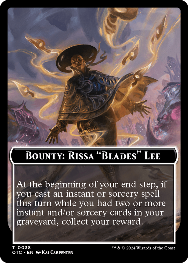 Bounty: Rissa "Blades" Lee // Wanted! (TOTC-038) - Outlaws of Thunder Junction Commander Tokens