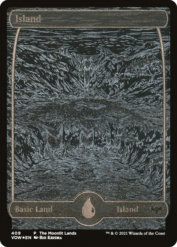 Island (Moonlit Land) (Foil Etched) (WPN-409) - Innistrad: Crimson Vow Foil