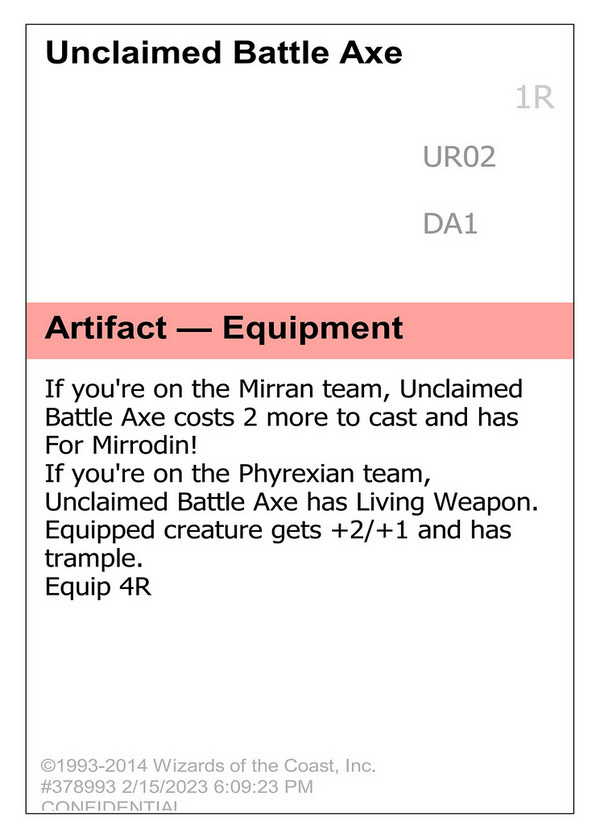 Unclaimed Battle Axe (UNK-) - Unknown Event