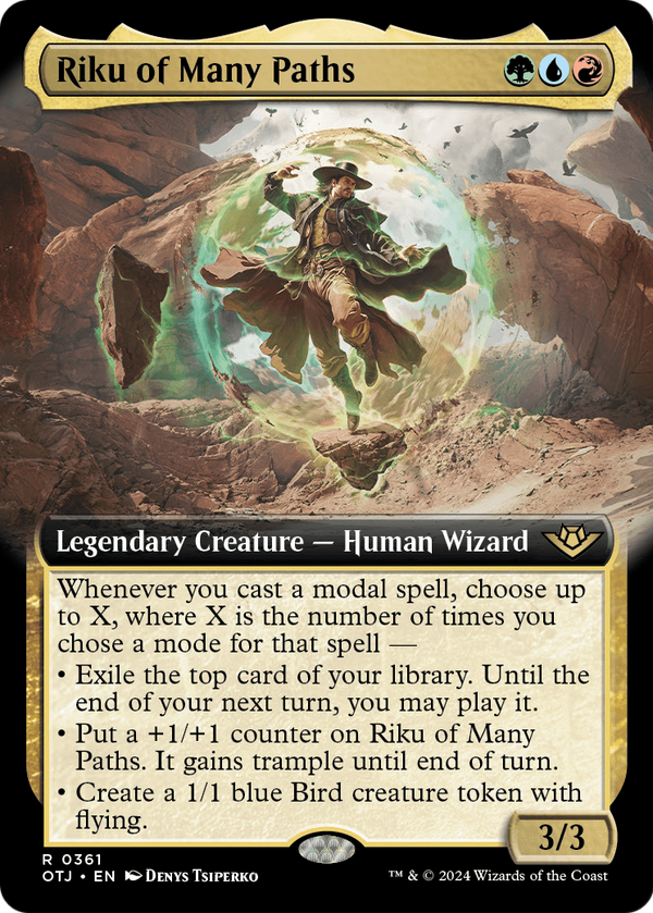 Riku of Many Paths (Extended Art) (OTJ-361) - Outlaws of Thunder Junction: (Extended Art) Foil