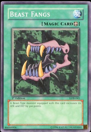 Beast Fangs (LOB-041) - The Legend of Blue Eyes White Dragon 1st Edition