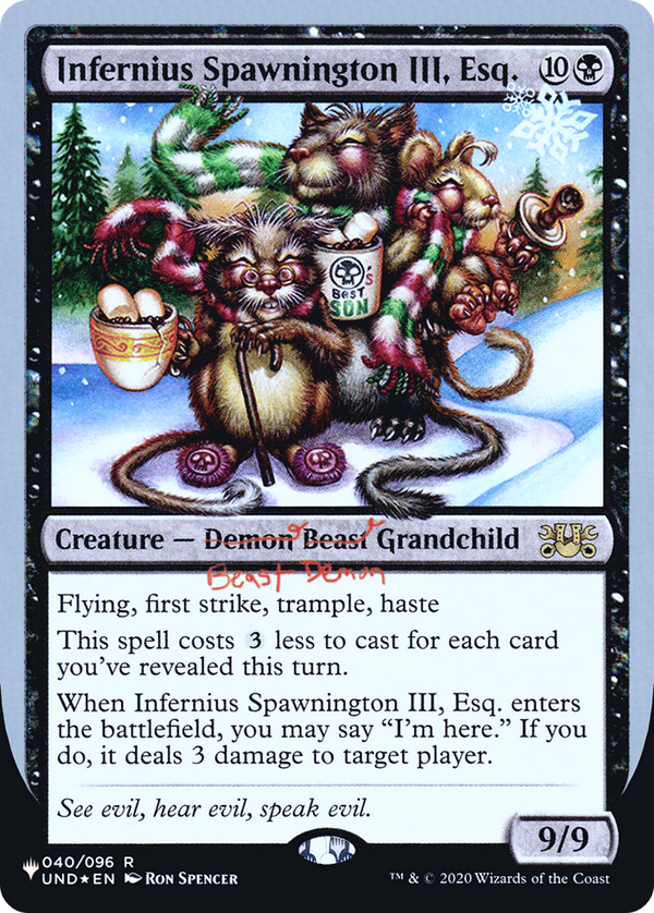 Infernius Spawnington III, Esq. (LIST-040/096) - The List (Unfinity Foil Edition) Foil