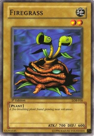 Firegrass (LOB-018) - The Legend of Blue Eyes White Dragon 1st Edition