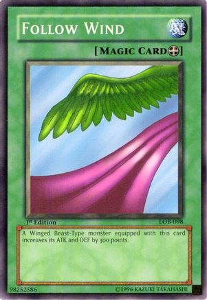 Follow Wind (LOB-098) - The Legend of Blue Eyes White Dragon 1st Edition