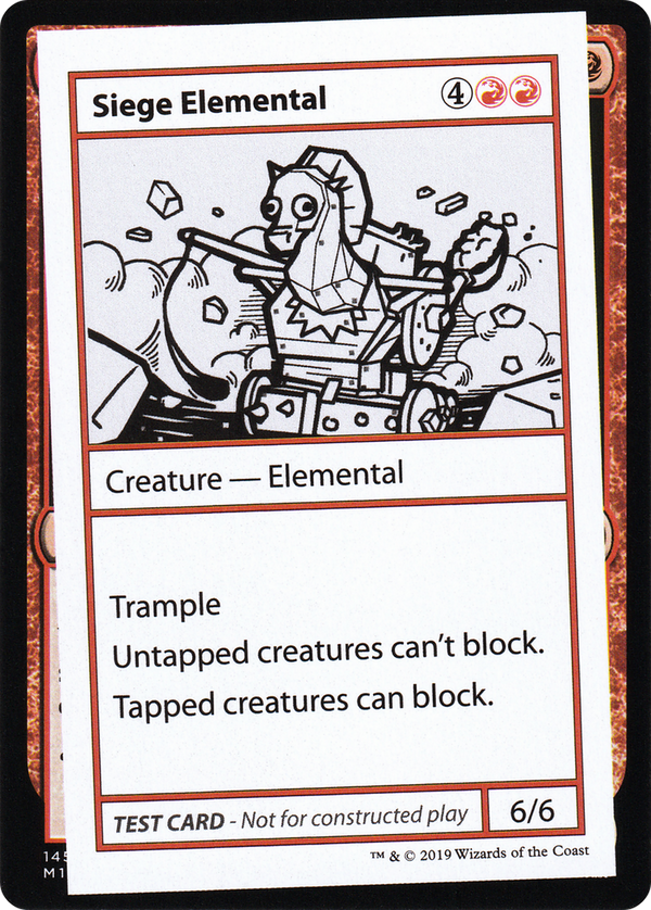 Siege Elemental (No PW Symbol) (CMB1-) - Mystery Booster Playtest Cards 2021