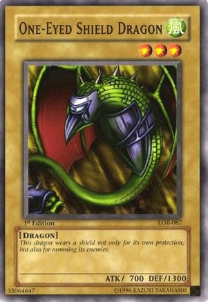 One-Eyed Shield Dragon (LOB-087) - The Legend of Blue Eyes White Dragon 1st Edition
