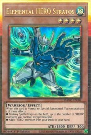 Elemental HERO Stratos (MAGO-EN004) - Maximum Gold 1st Edition