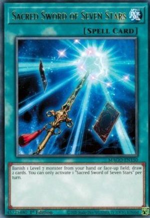 Sacred Sword of Seven Stars (MAGO-EN150) - Maximum Gold 1st Edition