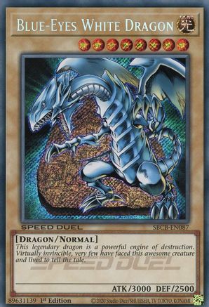 Blue-Eyes White Dragon (Secret) (SBCB-EN087) - Speed Duel: Battle City Box 1st Edition