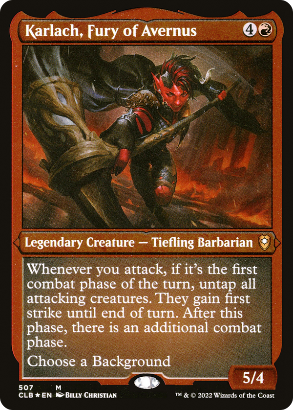 Karlach, Fury of Avernus (Foil Etched) (CLB-507) - Commander Legends: Battle for Baldur's Gate Foil