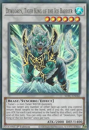 Dewloren, Tiger King of the Ice Barrier (SDFC-EN042) - Structure Deck: Freezing Chains 1st Edition