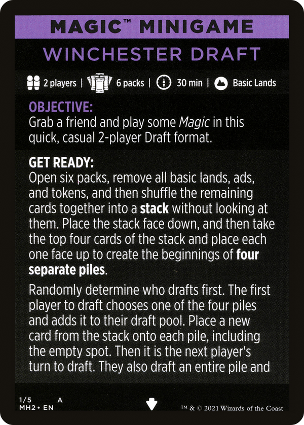 Winchester Draft // Winchester Draft (cont'd) (MMH2-001) - Modern Horizons 2 Minigames