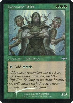 Llanowar Tribe (Retro Frame) (Foil Etched) (MH1-022) - Modern Horizons Foil