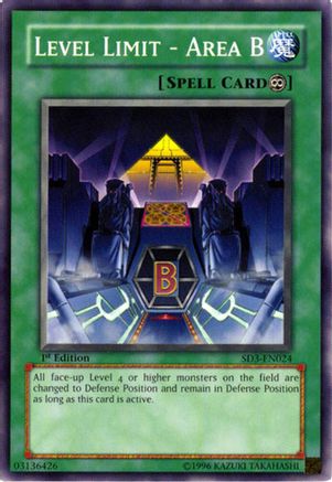 Level Limit - Area B (SD3-EN024) - Structure Deck: Blaze of Destruction 1st Edition