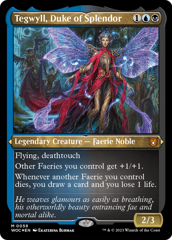 Tegwyll, Duke of Splendor (Display Commander) - Thick Stock (WOC-058) - Wilds of Eldraine Commander Foil