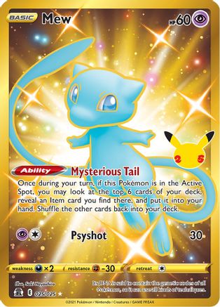 Mew (Secret) 025  - Holofoil Celebrations - Secret Rare (66873662)