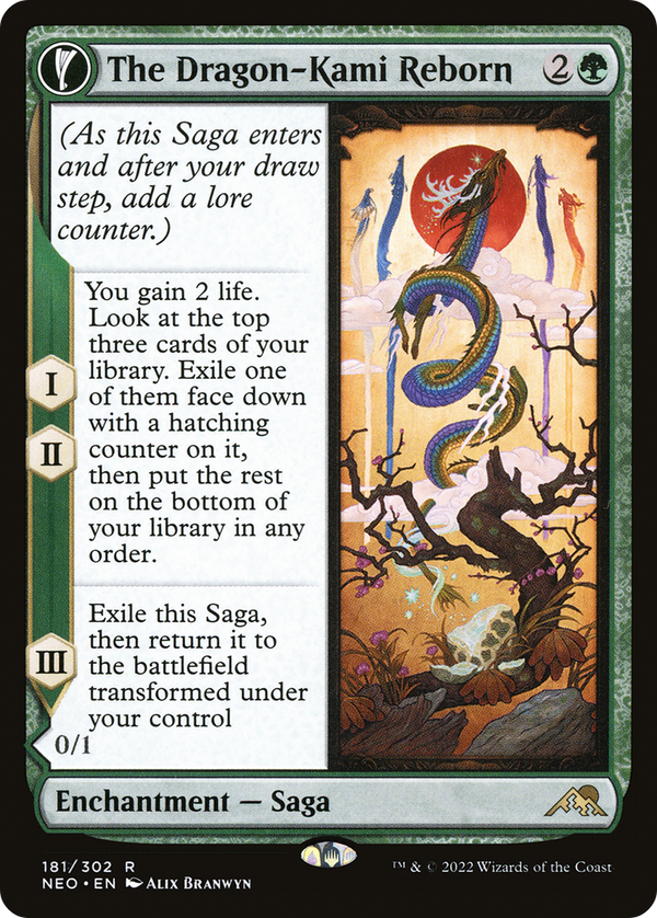 The Dragon-Kami Reborn (NEO-181) - Kamigawa: Neon Dynasty: (fandfc, enchantment) Foil