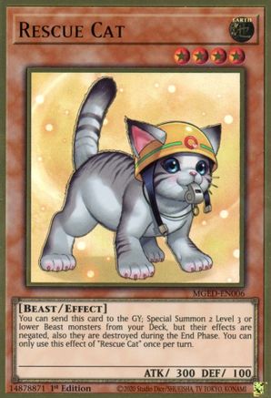 Rescue Cat (Alternate Art) (MGED-EN006) - Maximum Gold: El Dorado 1st Edition