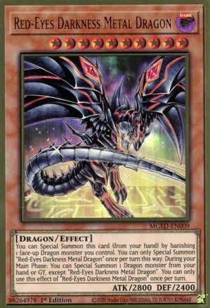 Red-Eyes Darkness Metal Dragon (Alternate Art) (MGED-EN009) - Maximum Gold: El Dorado 1st Edition