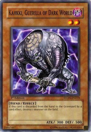 Kahkki, Guerilla of Dark World (STON-EN018) - Strike of Neos 1st Edition