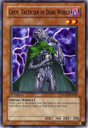 Gren, Tactician of Dark World (STON-EN019) - Strike of Neos 1st Edition
