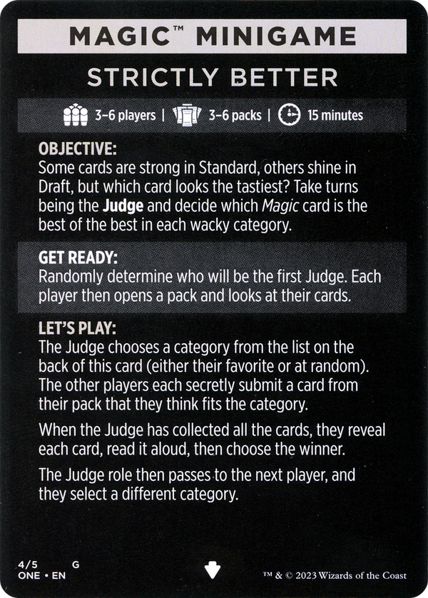 Strictly Better // Strictly Better (cont'd) (MONE-004) - Phyrexia: All Will Be One Minigames Foil